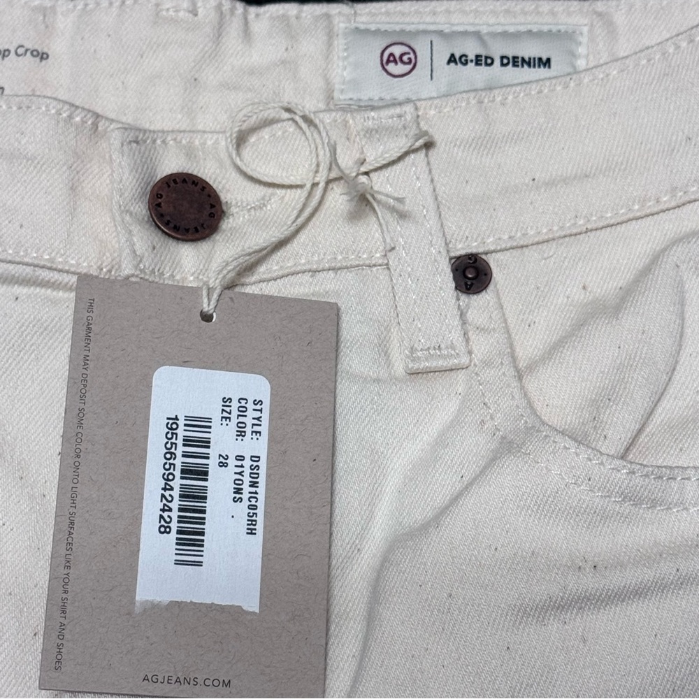NWT AG Adriano Goldschmied Kinsley High Rise Crop Boot Jean - Soft Sand - 28 - Picture 8 of 10
